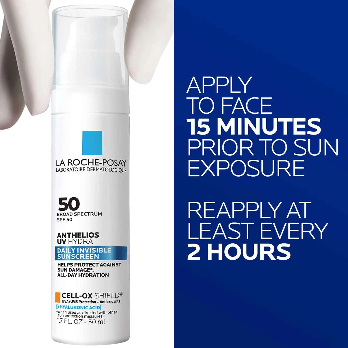 Anthelios UV Hydra Hydrating Face Sunscreen SPF 50 With Hyaluronic Acid